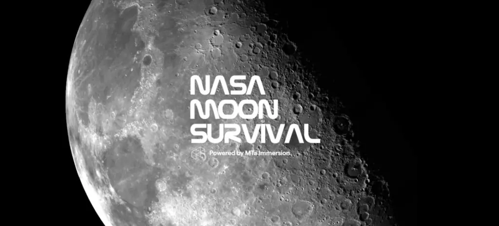 NASA Moon Survival powered by MTa Immersion on the MTa VELA platform, facilitating virtual experiential learning.