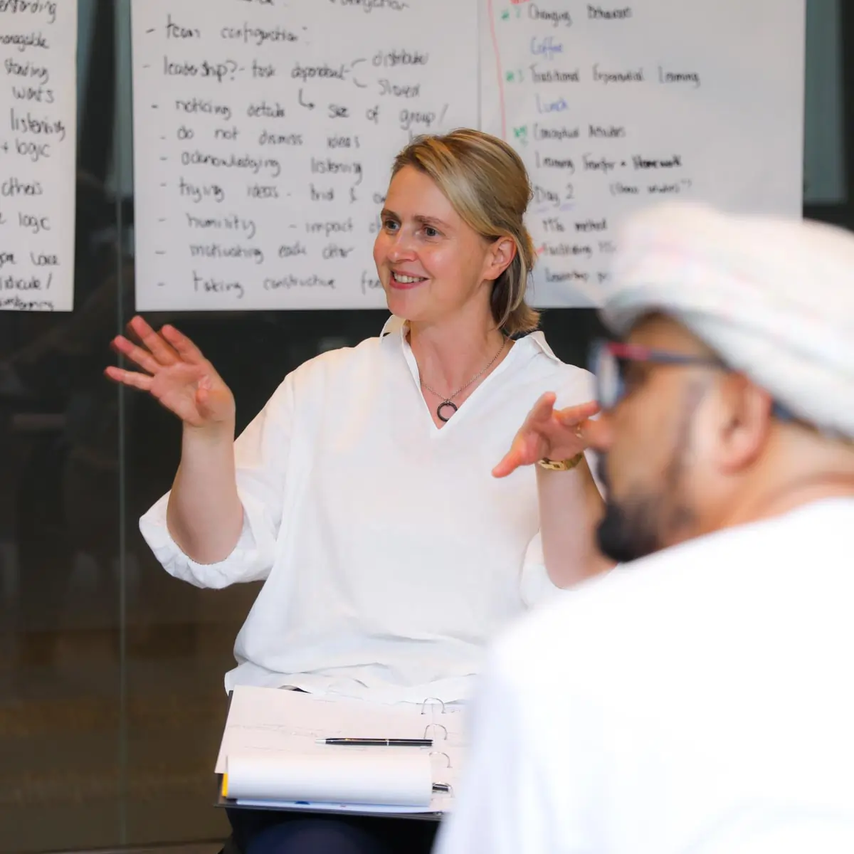 Trainer delivering a learning session