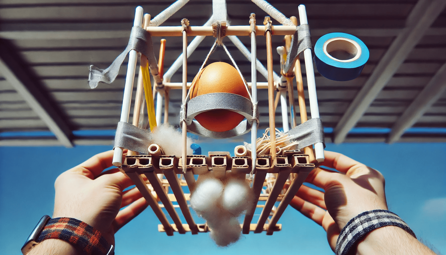 image of an egg drop challenge contraption