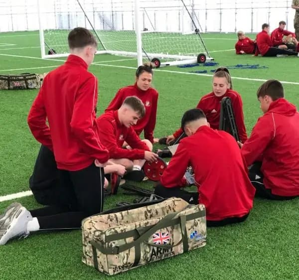 Cadets using an MTa Learning kit to tackle command tasks and develop problem-solving skills.